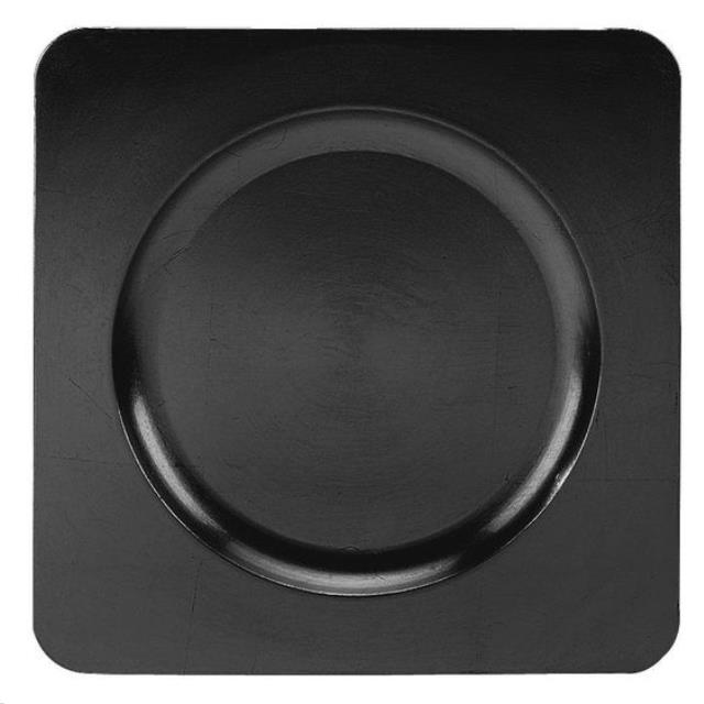 Rental store for Square Black Charger  with rounded edges , 13 in Greenville MS